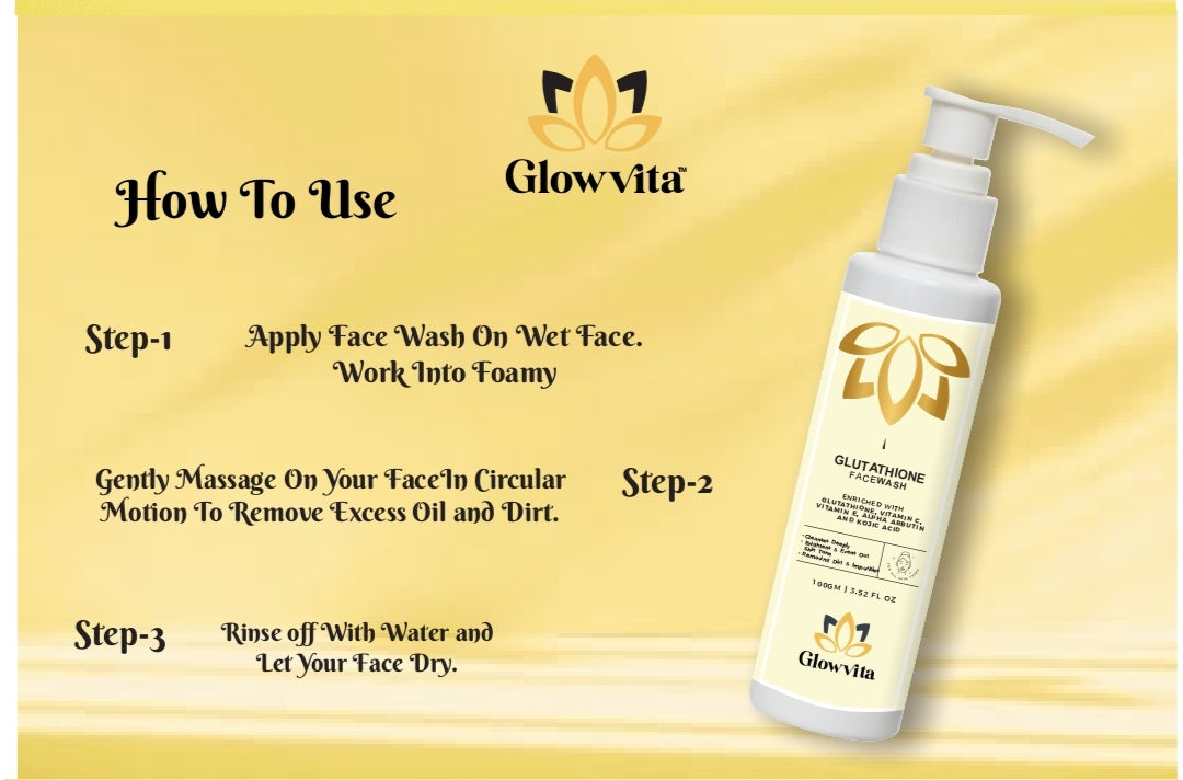 Glow Vita Glutathione Face Wash – Unlock Radiant, Spot-Free Glow Naturally