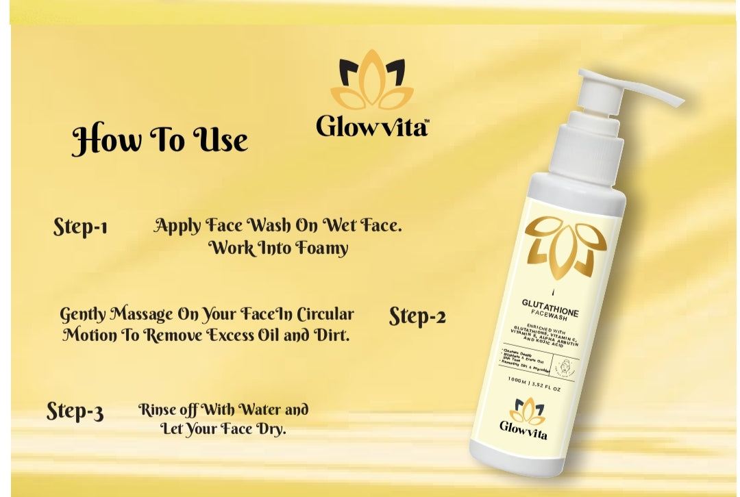Glow Vita Glutathione Face Wash – Unlock Radiant, Spot-Free Glow Naturally