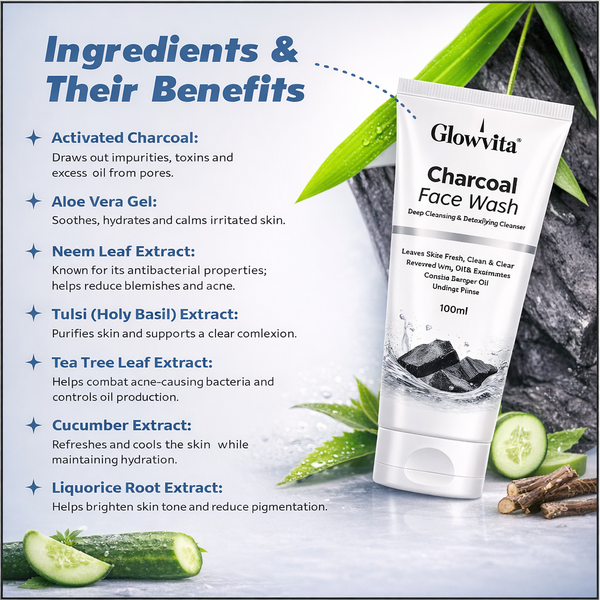 GlowVita Charcoal Face Wash