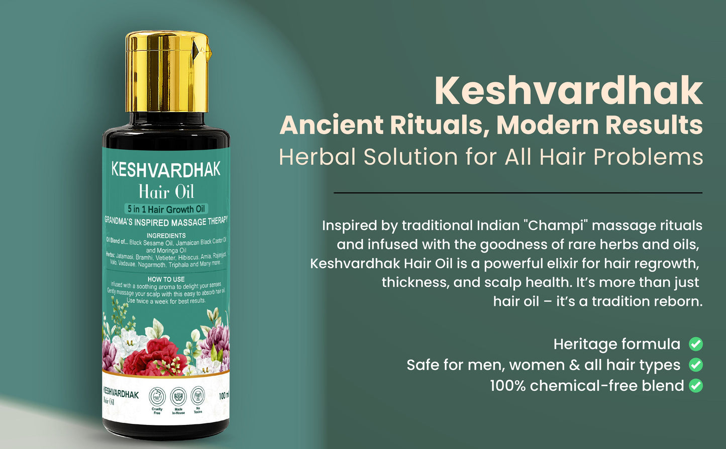 Keshvardhak 5-in-1 Herbal Hair Growth Oil